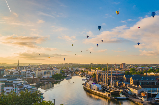 A view of Bristol Balloons, the SS Great Britain and a Bristol Sunset as seen on the Bristol 5km run tour
